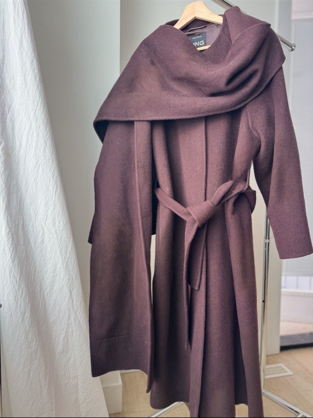 Mango Plum Belted Long Trench Coat - Picture 5 of 6